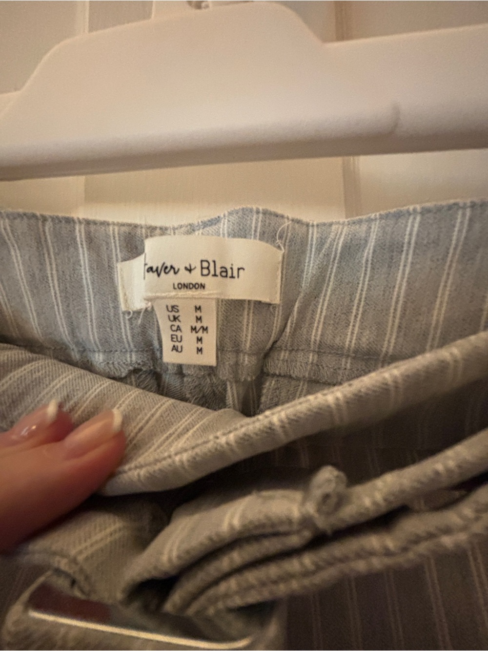 Gaver & Blair London Striped Light Blue Pants
